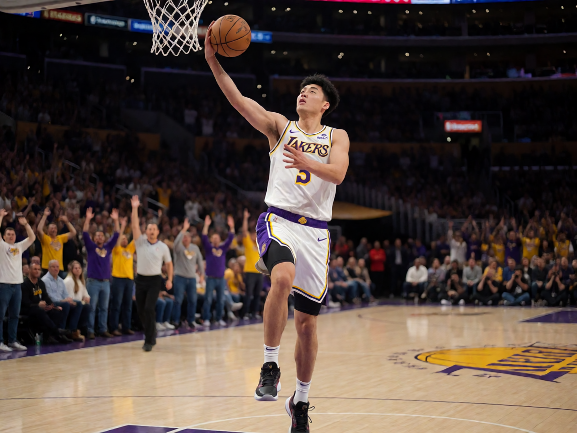 NBA常规赛湖人主场对阵掘金精彩比赛瞬间